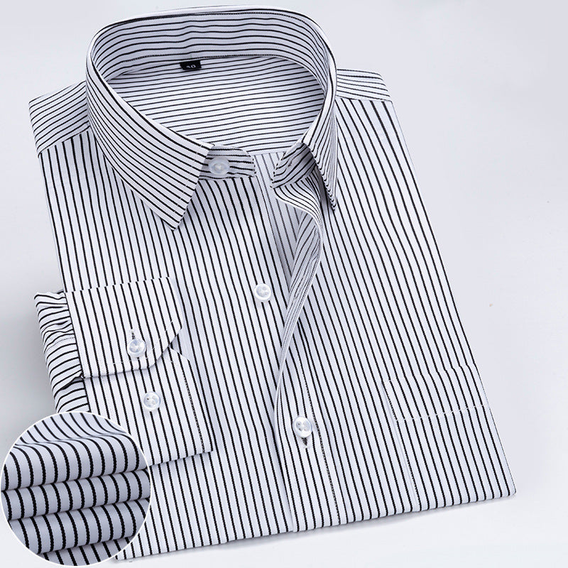 White and Black Striped Men's Shirt