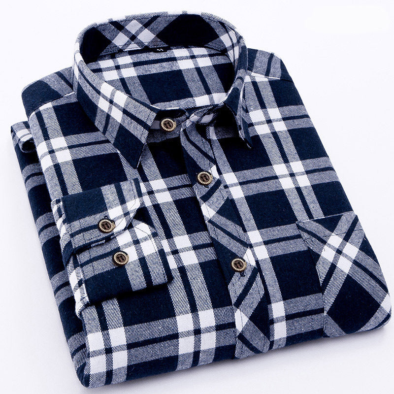 Navy Plaid Shirts For Men