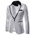 Silver Sequins Notched Lapel Jacket