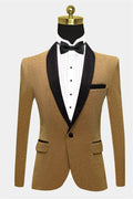 Stylish Gold Sequins Shawl Lapel Prom Men Suits