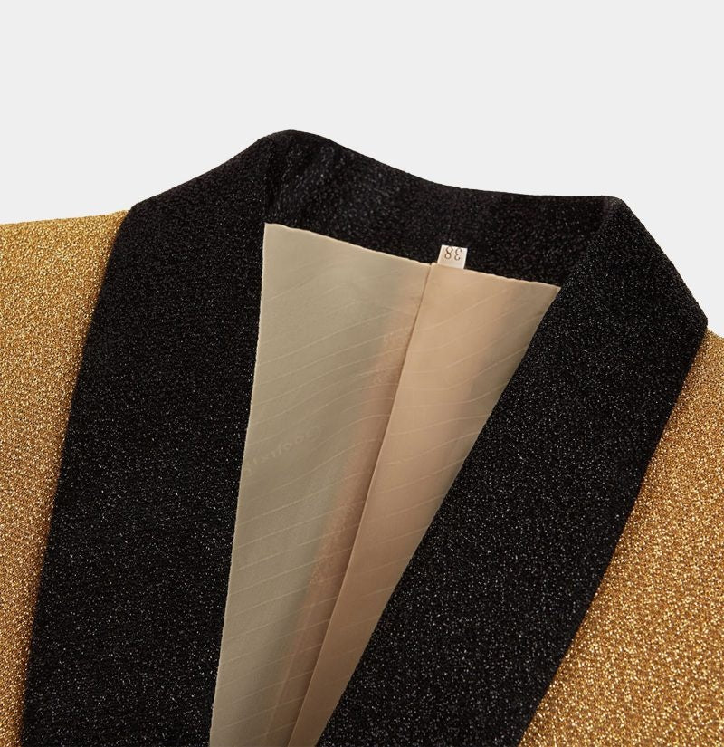 Stylish Gold Sequins Shawl Lapel Prom Men Suits