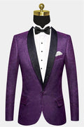 Cool Purple Sequins Shawl Lapel Charming Prom Suits