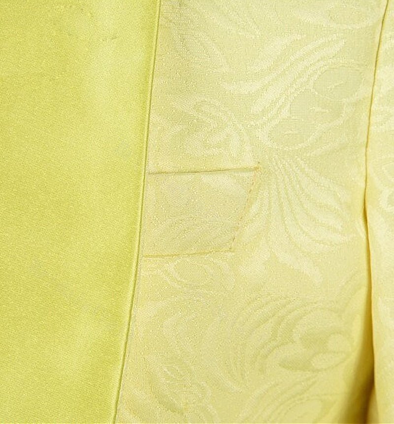 Glamorous Yellow 3 Pieces Jacquard Shawl Lapel Men's Prom Suits