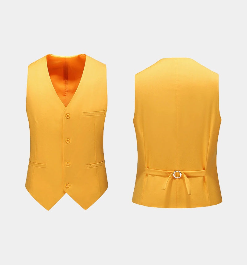 Charming Yellow Three Pieces Notched Lapel Prom Suits For Men