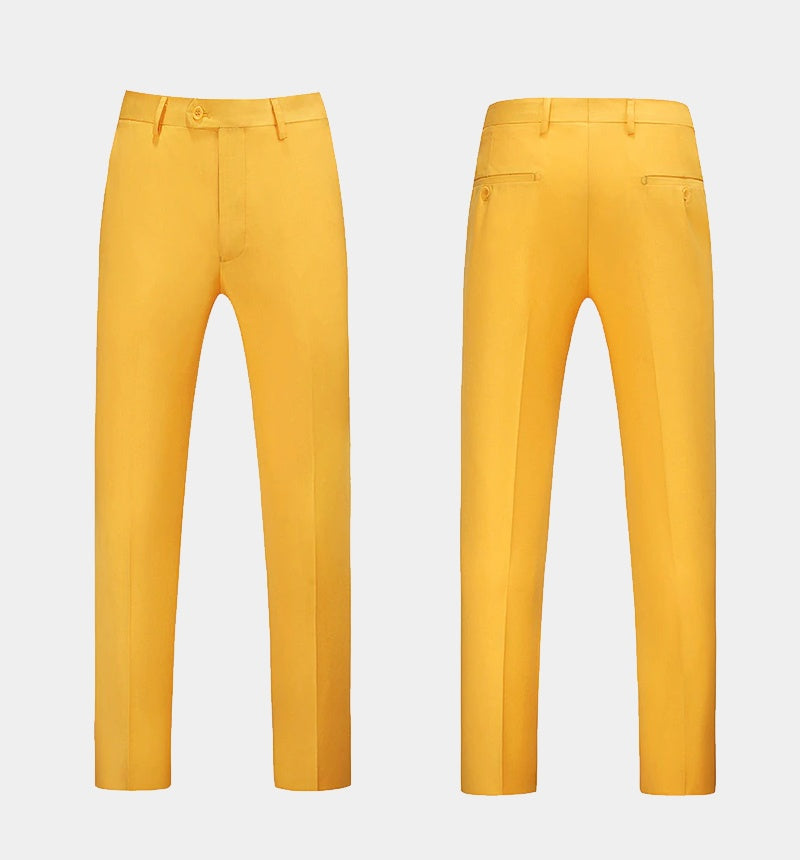 Charming Yellow Three Pieces Notched Lapel Prom Suits For Men