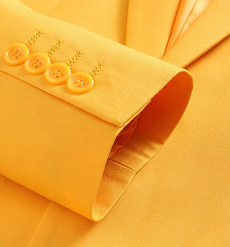Charming Yellow Three Pieces Notched Lapel Prom Suits For Men