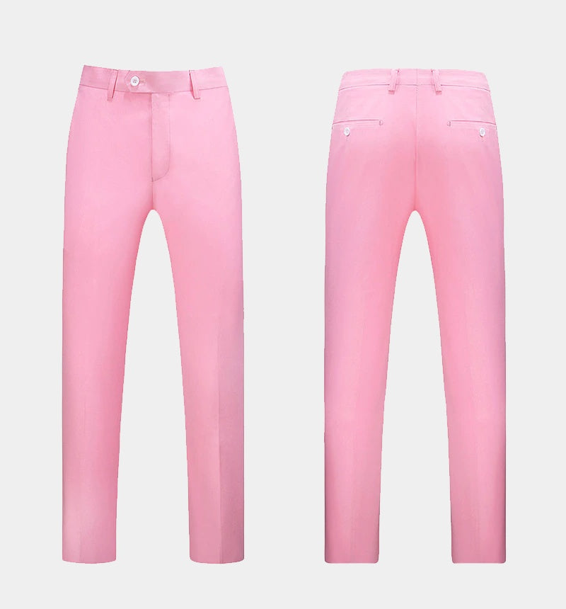 Mild Pink Three Pieces Notched Lapel Prom Suits With Waistcoat