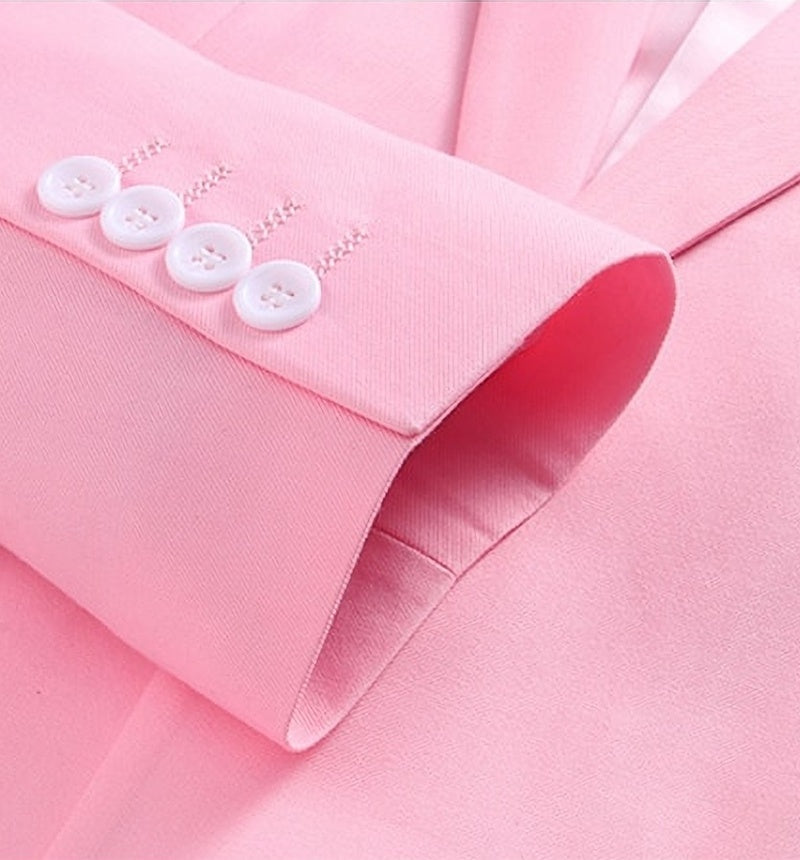 Mild Pink Three Pieces Notched Lapel Prom Suits With Waistcoat