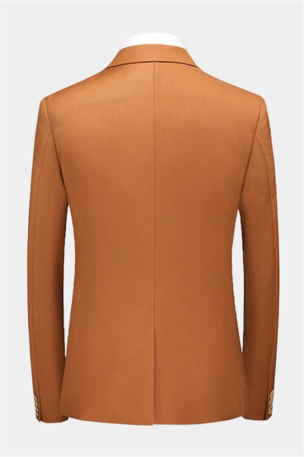 Trendy brown Three Pieces Notched Lapel Prom Suits With Vest