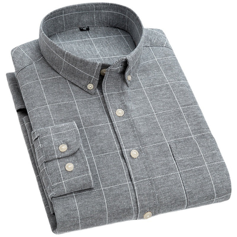 Gray Plaid Men's Shirts