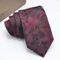Retro Burgundy Floral Jacquard Tie
