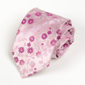 Beautiful Light Pink Floral Jacquard Tie