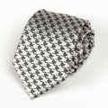 Classic Silver-gray Houndstooth Tie