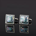 Iridescent Mother-of-pearl Mosaic Cufflinks