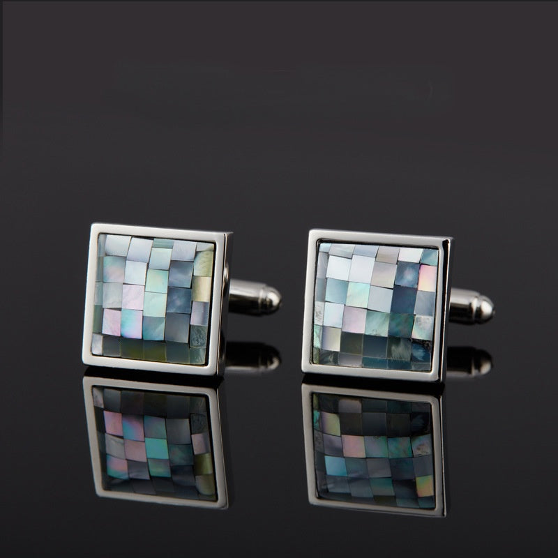 Iridescent Mother-of-pearl Mosaic Cufflinks