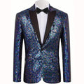 Multicolour Sequins Peaked Lapel Jacket