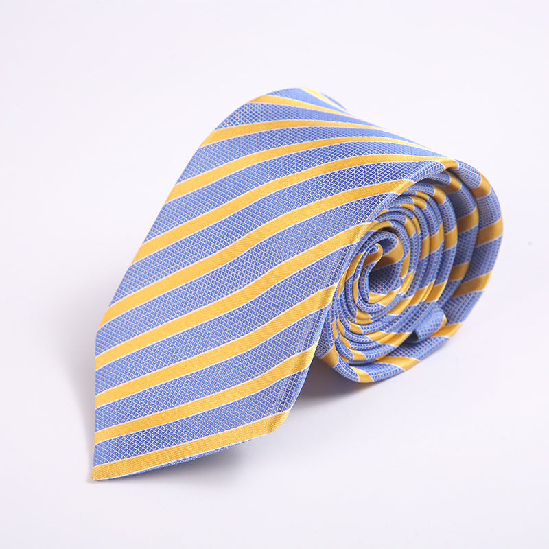 Chic Blue And Yellow Striped Tie