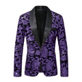 Purple Sequins Shawl Lapel Jacket