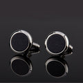 Simple Stainless Round Twinkling Star Cufflinks
