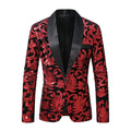 Red Sequins Shawl Lapel Jacket