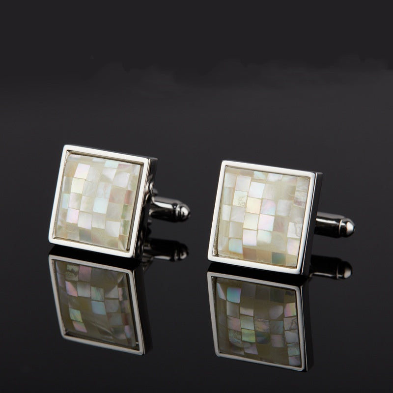 Mother-of-pearl Mosaic Square Cufflinks