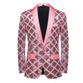 Pink Sequins Shawl Lapel Blazer
