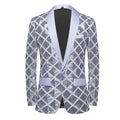 Silver Sequins Shawl Lapel Blazer
