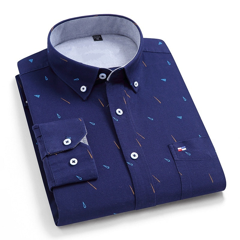 Dark Blue Jacquard Men's Shirt
