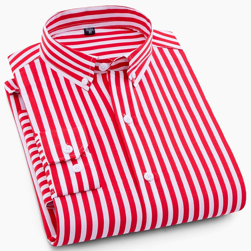 Red And White Pinstriped Shirt For Men