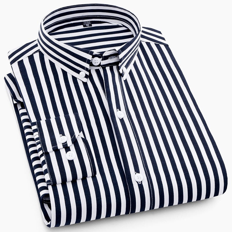 Black And White Pinstriped Shirt For Men
