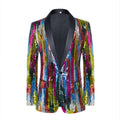 Colorful Sequins Shawl Lapel Jacket