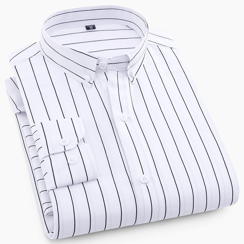 Classic White Striped Men's Shirt