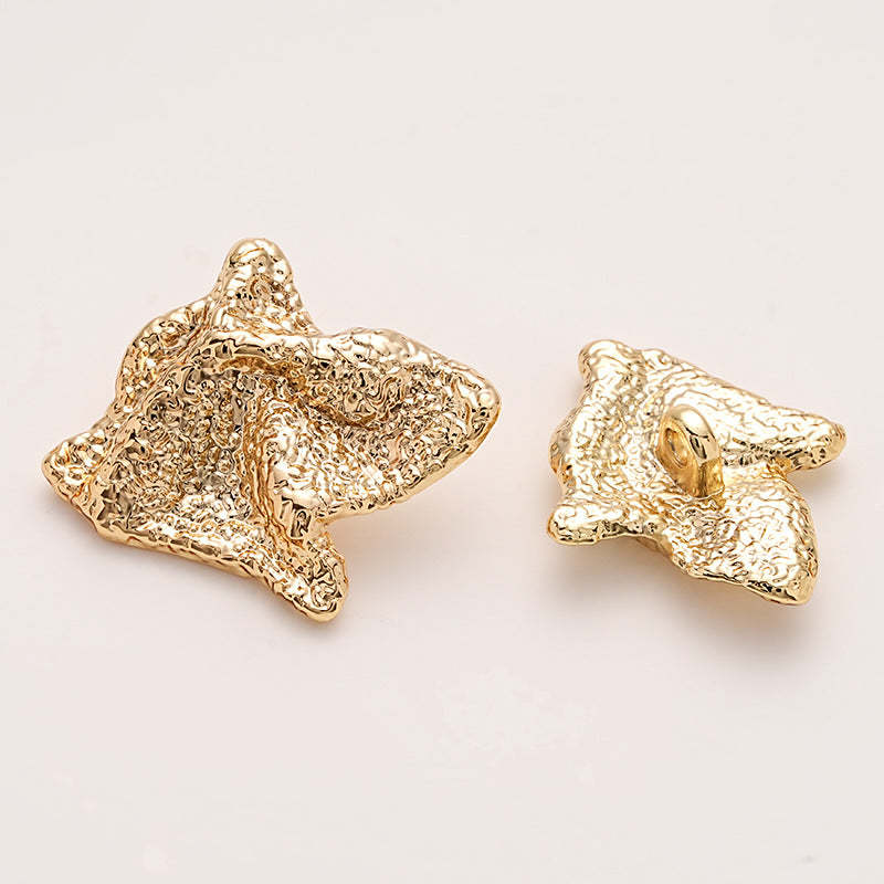 High-end Gold Lava Pleated Cufflinks
