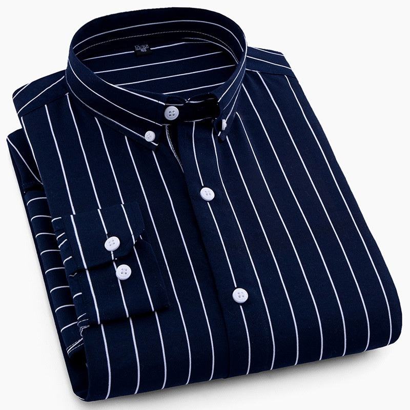 Classic dark navy Striped Men's Shirt
