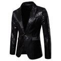 Black Sequins Notched Lapel Jacket