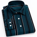 Dark Green Striped Shirt For Men