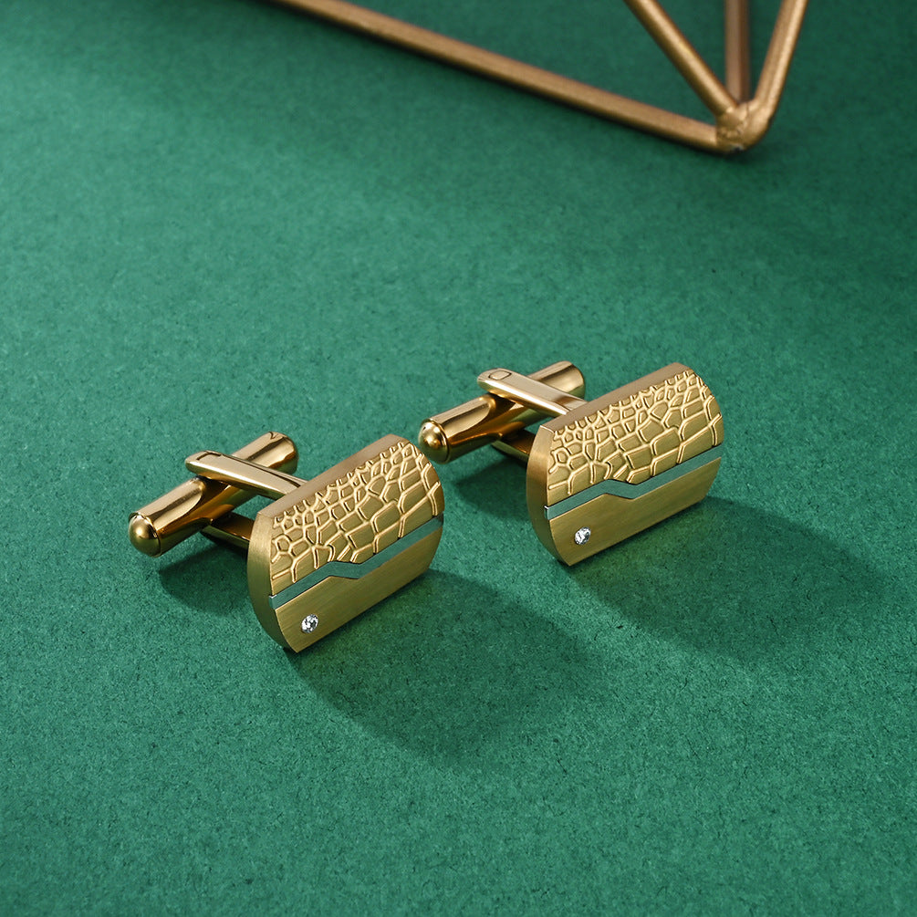 Luxurious Gold Textured Cufflinks
