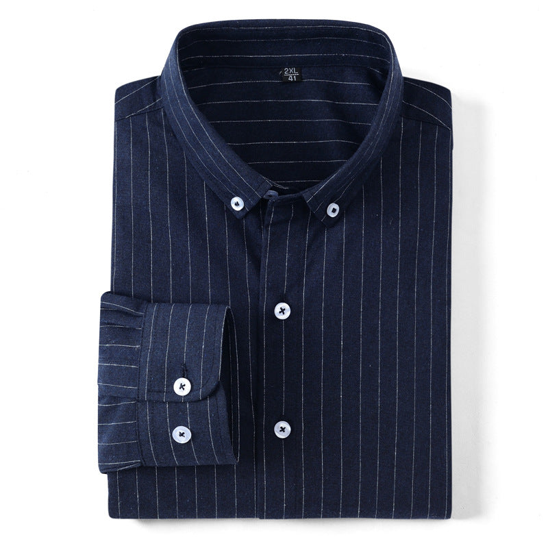 Dark Navy Pinstriped Men's Shirt