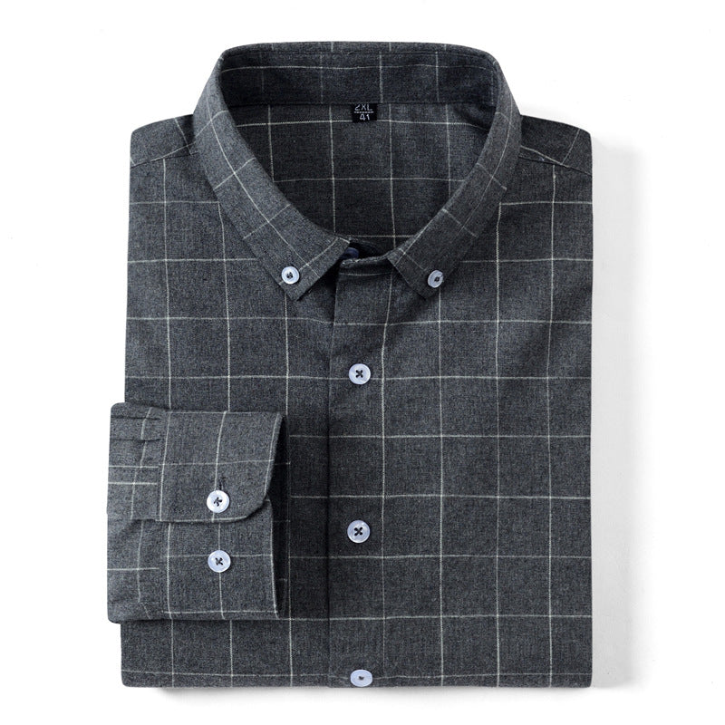 Light Gray Plaid Men's Shirt