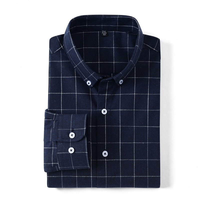 Dark Navy Plaid Men's Shirt