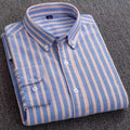 Blue Men's Shirt With Yellow Pinstriped