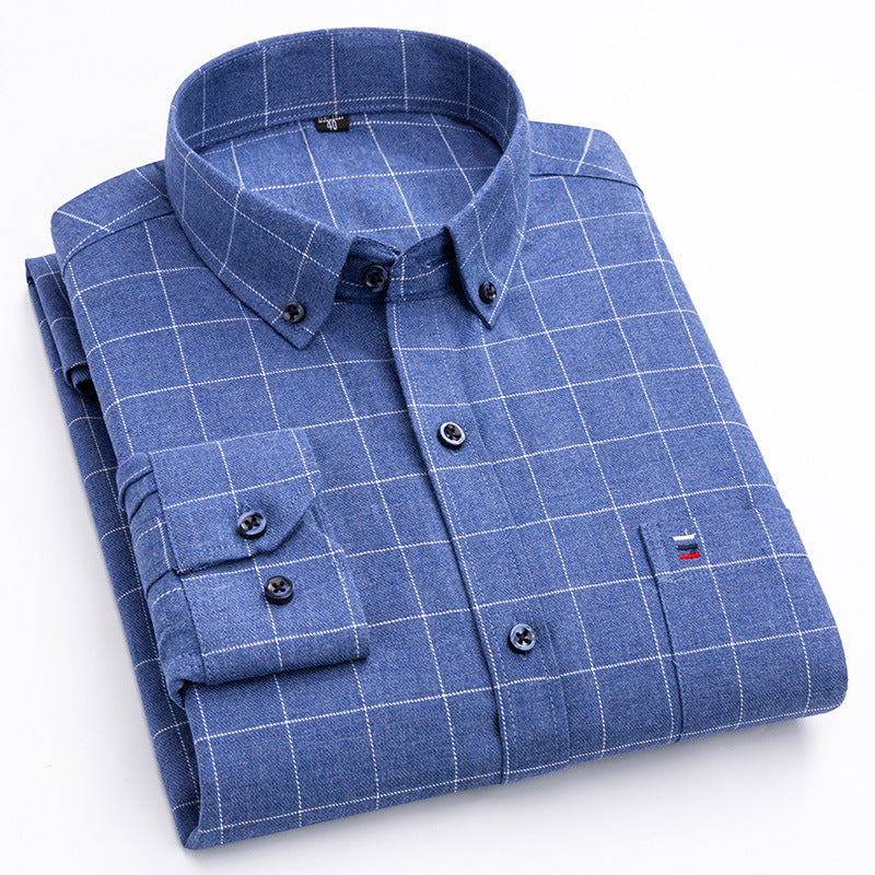 Bespoke Blue Plaid Men's Shirt