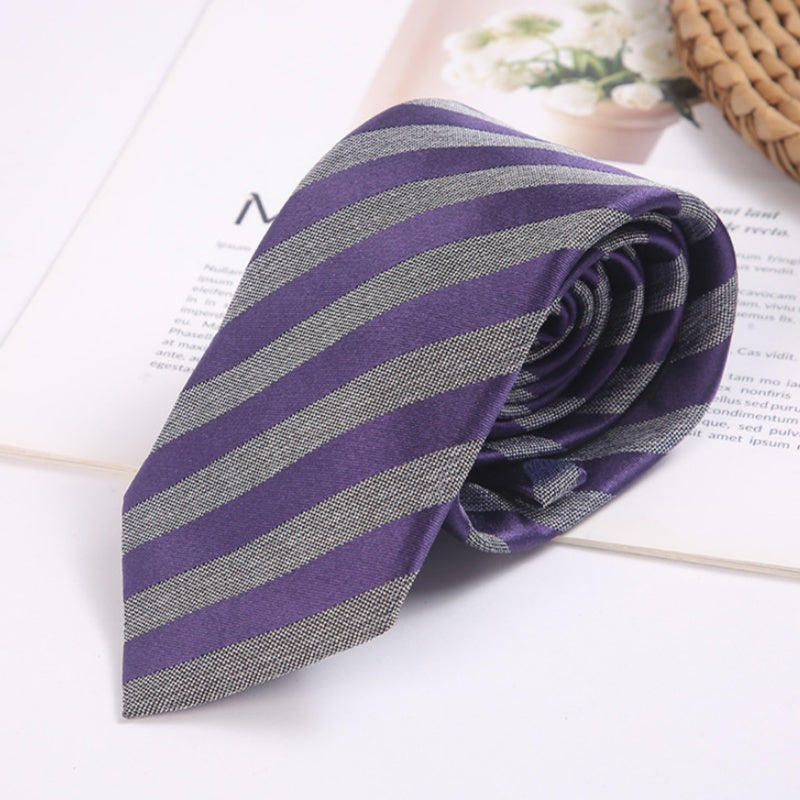 Fashion Purple And Gray Striped Tie