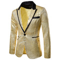 Light Yellow Sequins Peaked Lapel Jacket