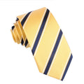 Chic Bright Yellow And Navy Blue Striped Tie