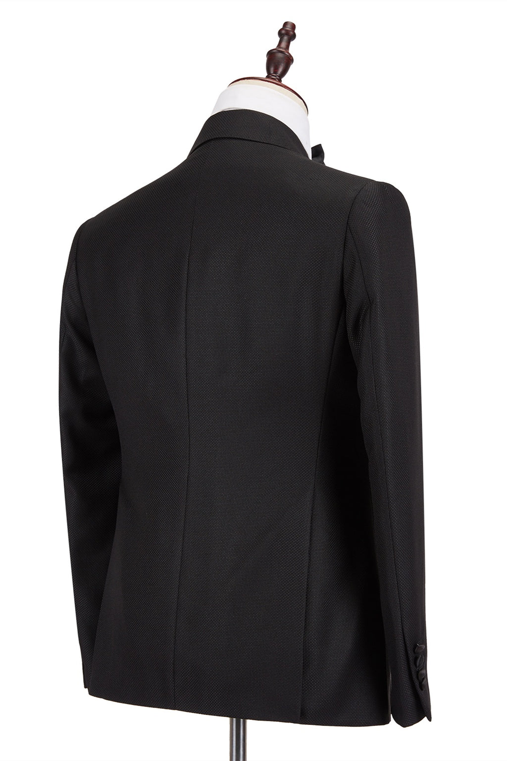 Formal Black Double Breasted Peaked Lapel Men's Business Suits