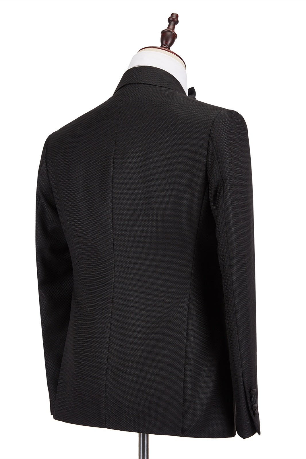 Formal Black Double Breasted Peaked Lapel Men's Business Suits