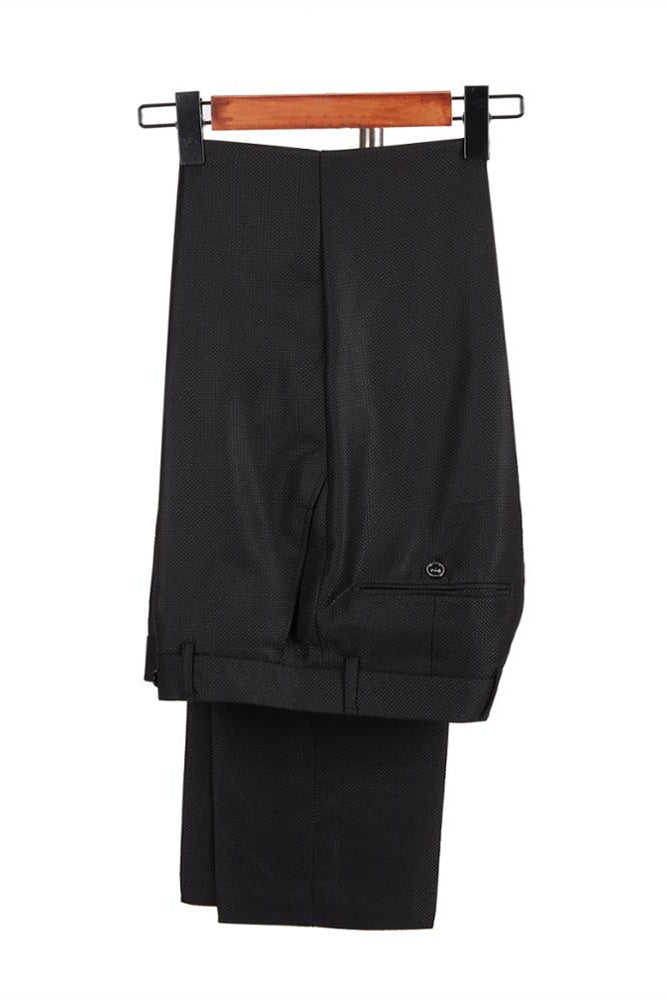 Formal Black Double Breasted Peaked Lapel Men's Business Suits