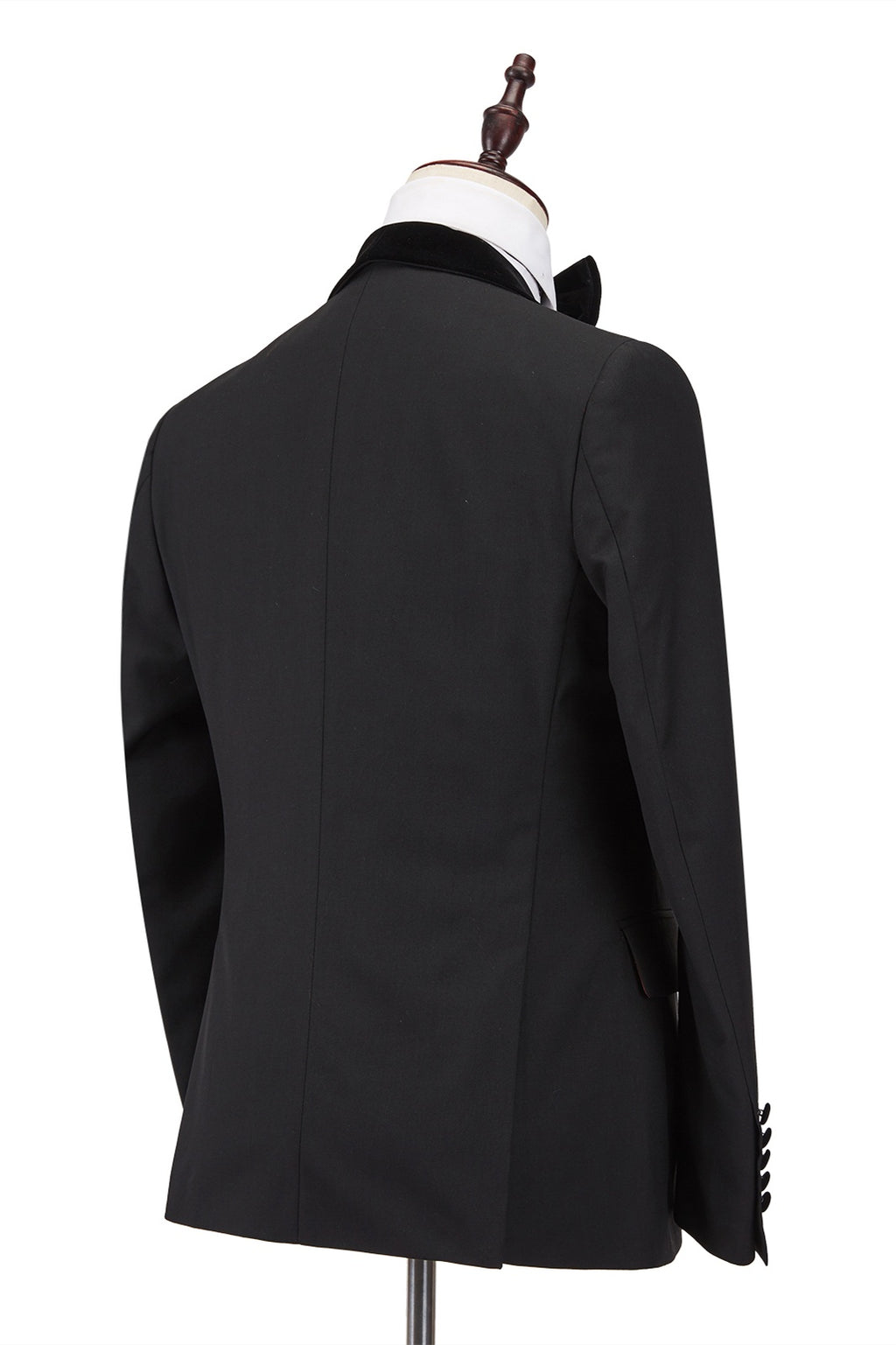 Classic Black 3 Pieces Slim Fit Wedding Suits With Velvet Lapel