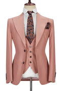 Fancy Dusty Pink 3 Pieces Close Fitting Prom Suits For Men
